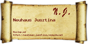 Neuhaus Jusztina névjegykártya